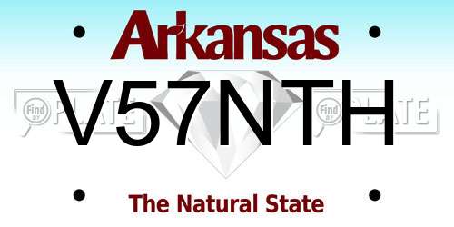 V57NTH Arkansas License Plate