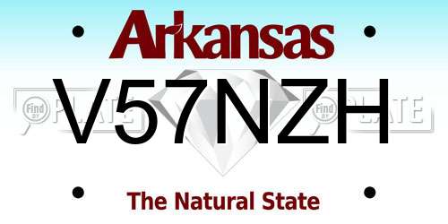 V57NZH Arkansas License Plate