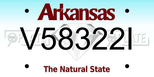 V58322I Arkansas License Plate