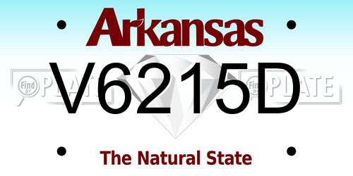 V6215D Arkansas License Plate