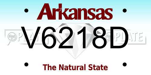 V6218D Arkansas License Plate