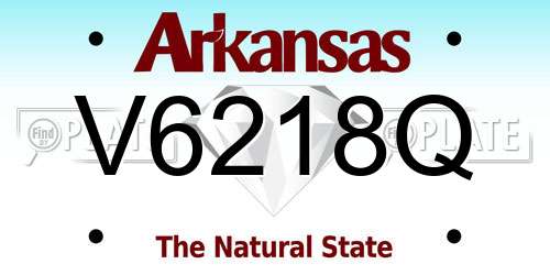 V6218Q Arkansas License Plate