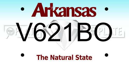 V621BO Arkansas License Plate