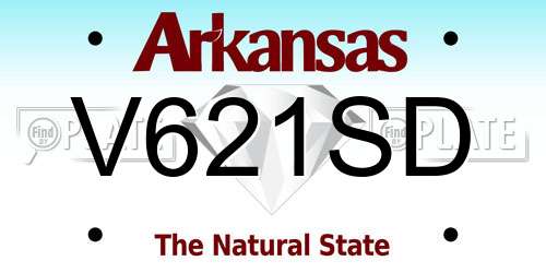 V621SD Arkansas License Plate