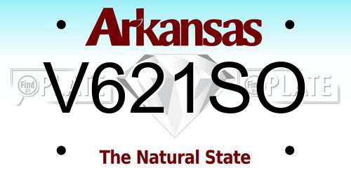 V621SO Arkansas License Plate