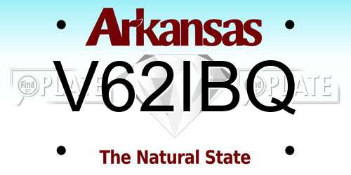V62IBQ Arkansas License Plate