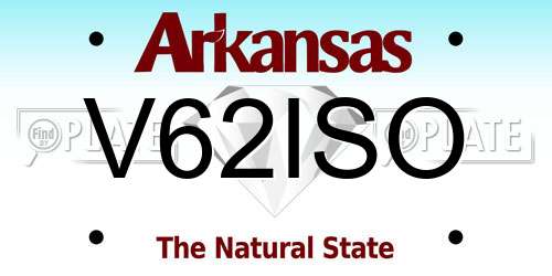 V62ISO Arkansas License Plate