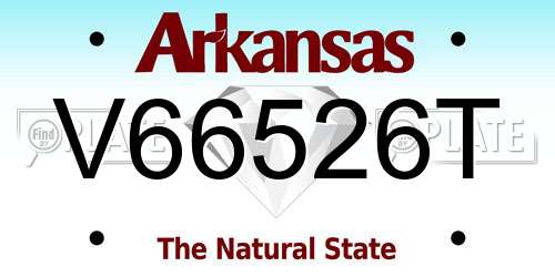 V66526T Arkansas License Plate