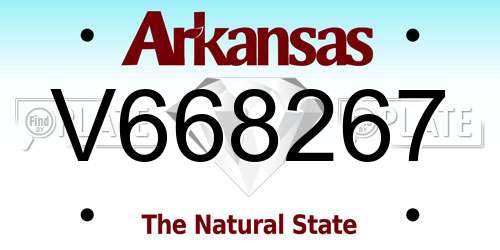 V668267 Arkansas License Plate
