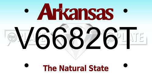V66826T Arkansas License Plate