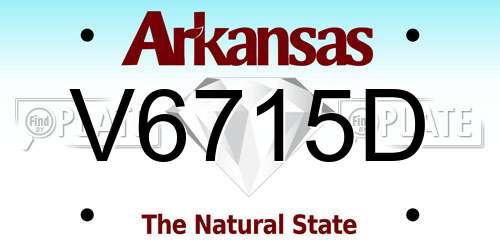 V6715D Arkansas License Plate