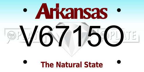 V6715O Arkansas License Plate