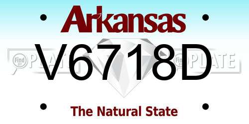V6718D Arkansas License Plate