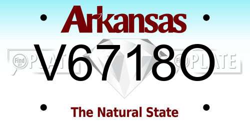 V6718O Arkansas License Plate