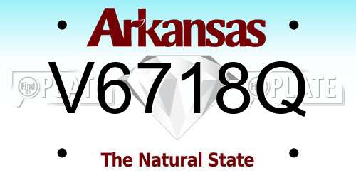 V6718Q Arkansas License Plate