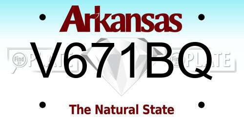 V671BQ Arkansas License Plate