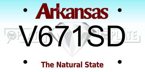 V671SD Arkansas License Plate