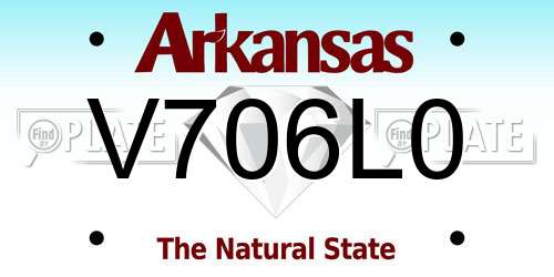V706L0 Arkansas License Plate