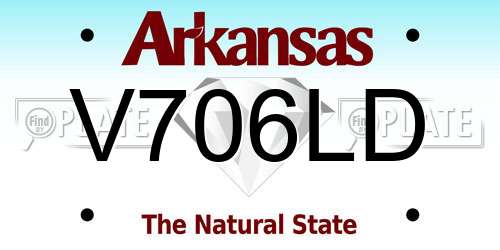 V706LD Arkansas License Plate