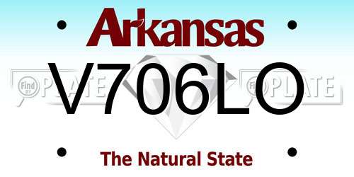 V706LO Arkansas License Plate