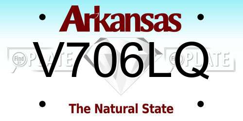 V706LQ Arkansas License Plate