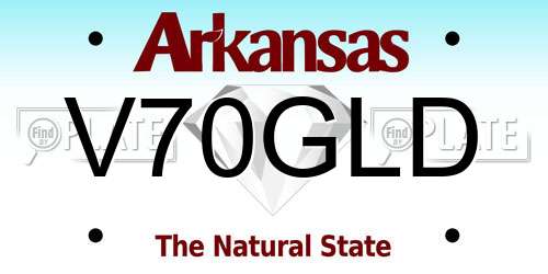 V70GLD Arkansas License Plate