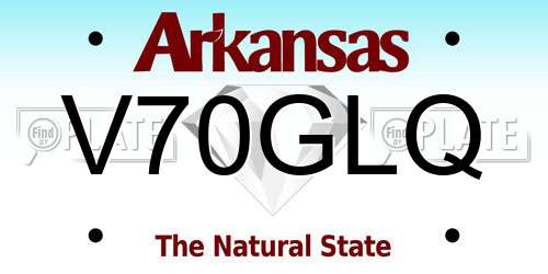 V70GLQ Arkansas License Plate