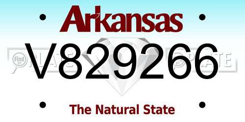 V829266 Arkansas License Plate