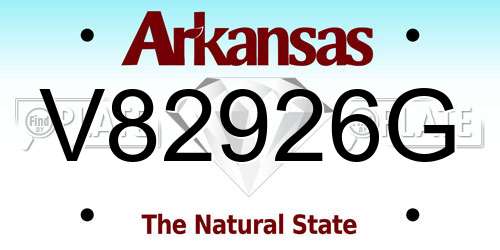 V82926G Arkansas License Plate