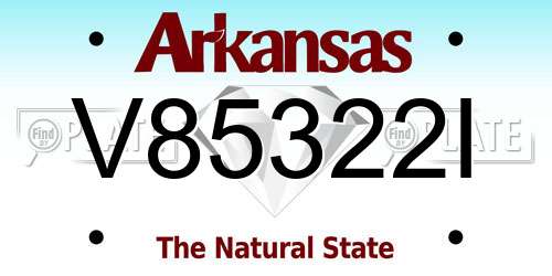 V85322I Arkansas License Plate