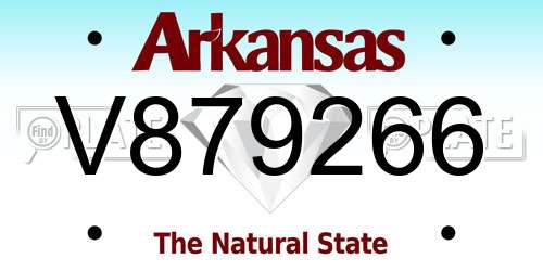 V879266 Arkansas License Plate