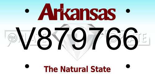 V879766 Arkansas License Plate