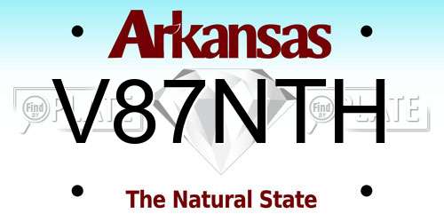 V87NTH Arkansas License Plate