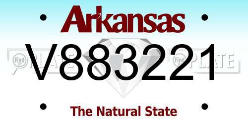 V883221 Arkansas License Plate