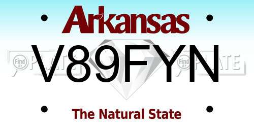 V89FYN Arkansas License Plate