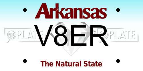 V8ER Arkansas License Plate