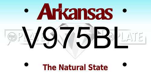 V975BL Arkansas License Plate