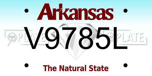 V9785L Arkansas License Plate
