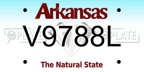 V9788L Arkansas License Plate