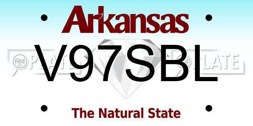 V97SBL Arkansas License Plate