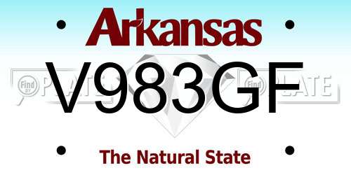 V983GF Arkansas License Plate