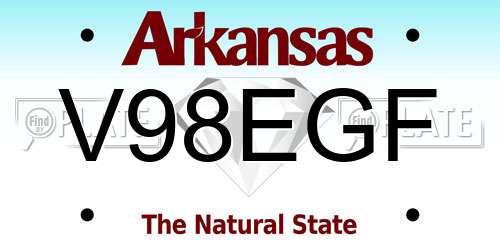 V98EGF Arkansas License Plate