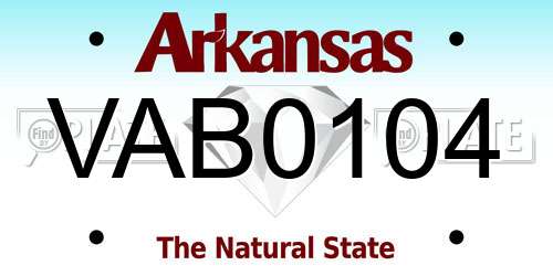 VAB0104 Arkansas License Plate