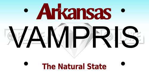 VAMPRIS Arkansas License Plate