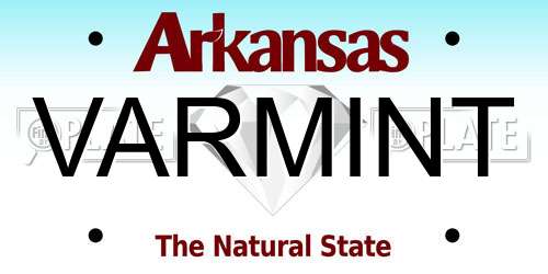VARMINT Arkansas License Plate