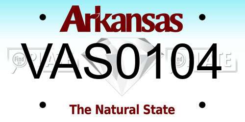 VAS0104 Arkansas License Plate