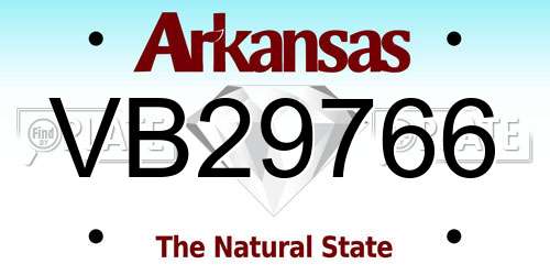 VB29766 Arkansas License Plate