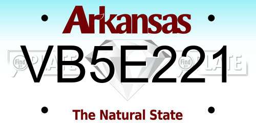 VB5E221 Arkansas License Plate