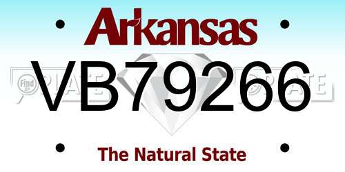 VB79266 Arkansas License Plate