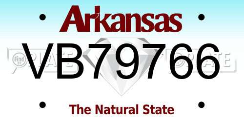 VB79766 Arkansas License Plate